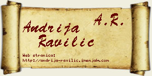 Andrija Ravilić vizit kartica